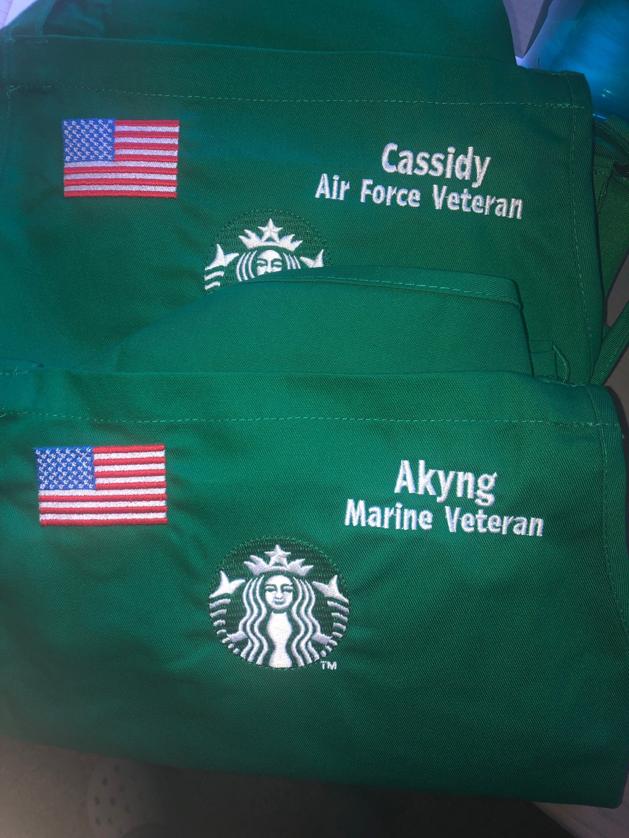Starbucks Patriotic Military Aprons