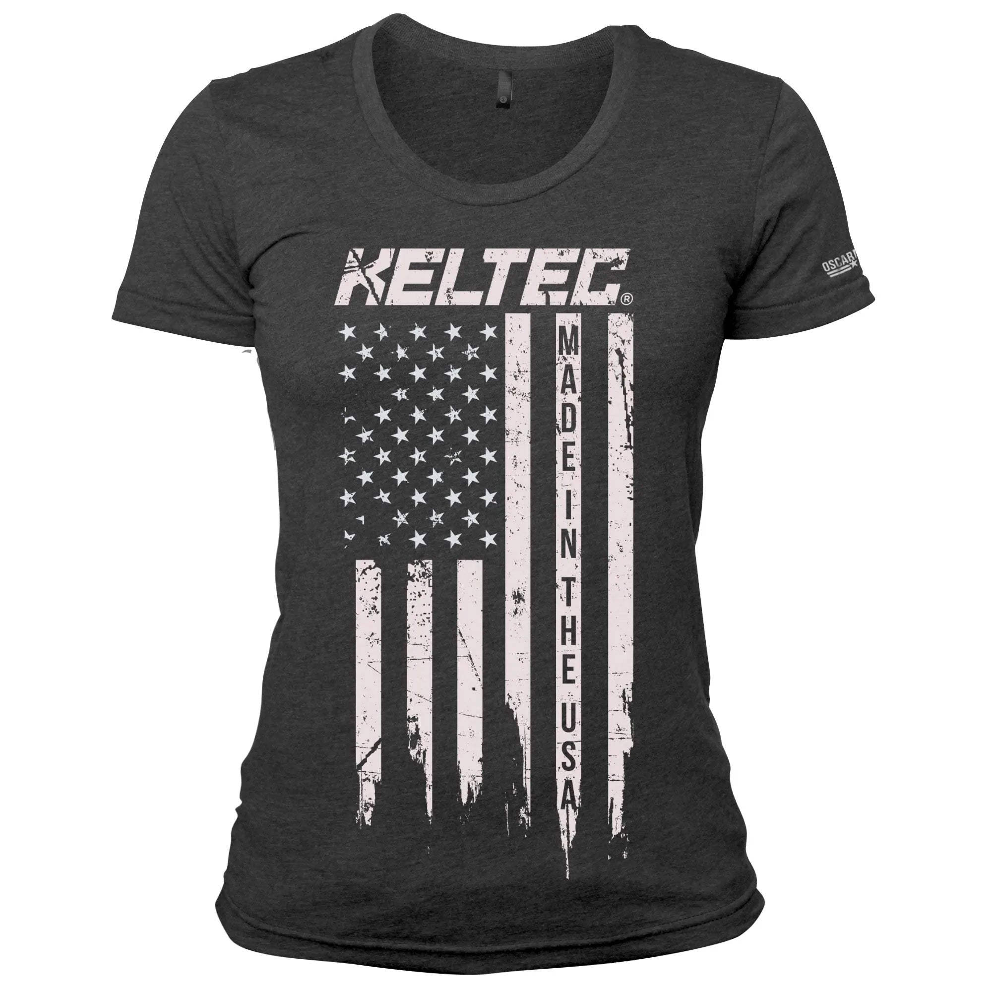 Kel-Tec Women's Charcoal Vertical Flag Tee