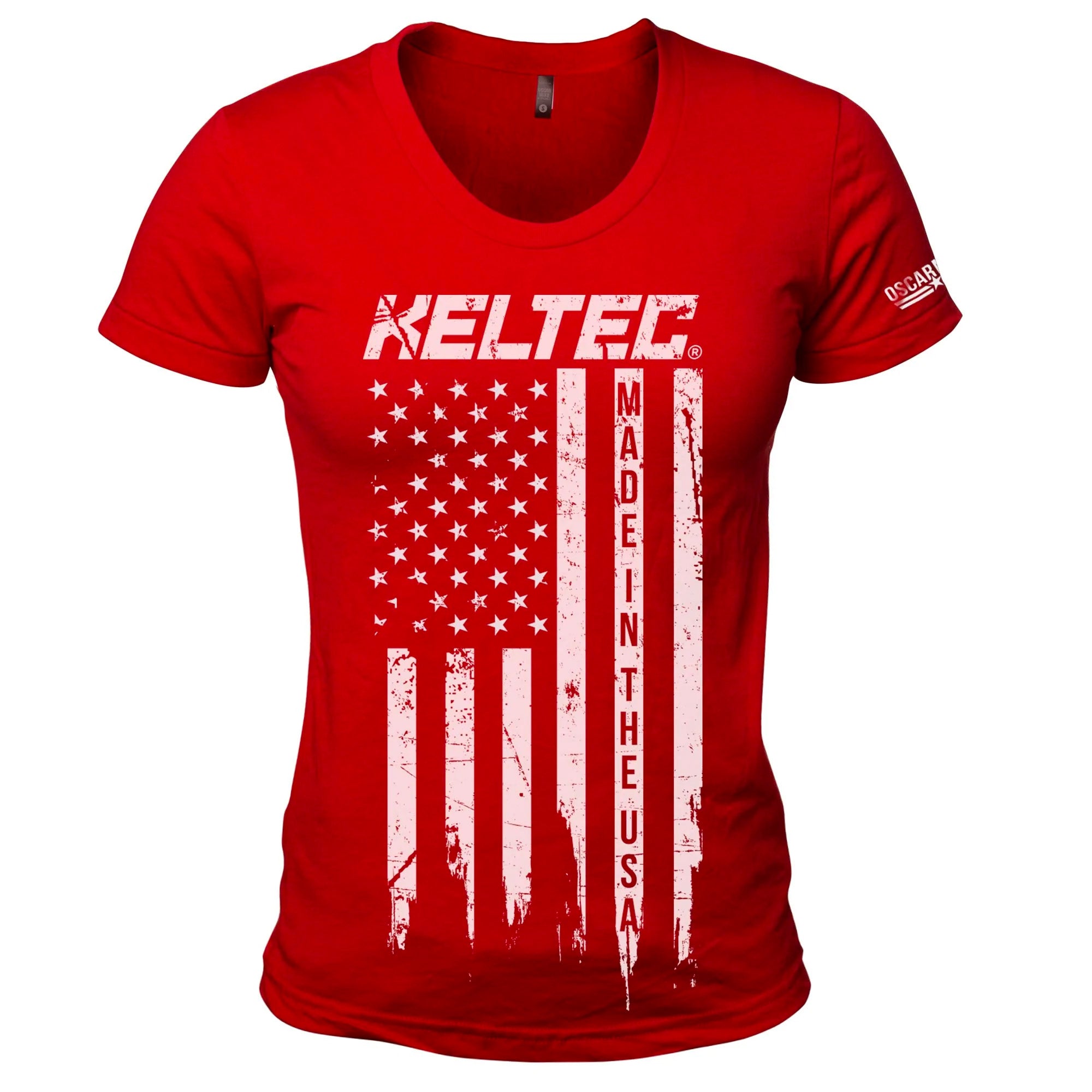 Kel-Tec Women's Red Vertical Flag Tee